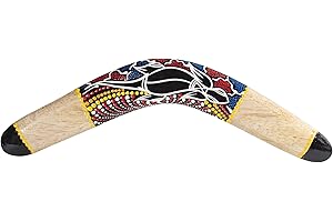 Australian Treasures - Boomerang Artesanal - tamaño 40cm - Pintura de Lagarto - woodboomerang