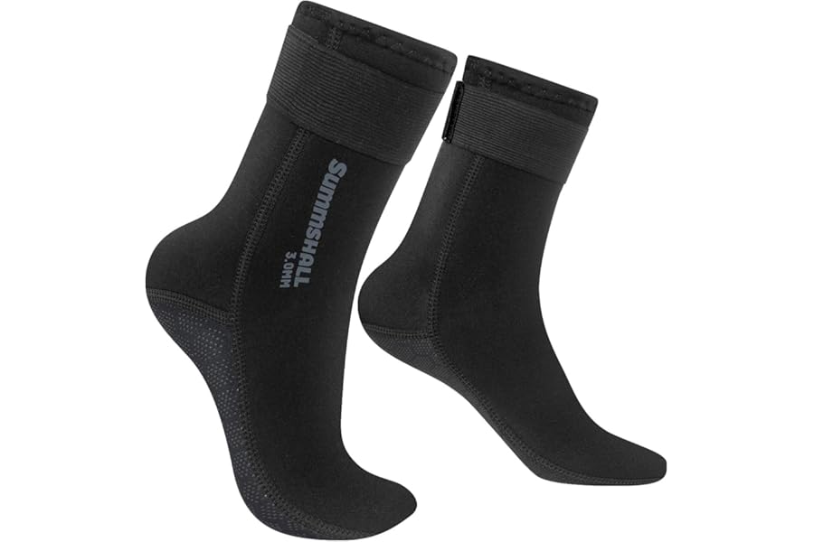Summshall Neoprene Socks, 3mm Wetsuit Socks Thermal Swimming Socks for Men Women Anti-slip Warmth Neoprene Socks for Diving Snorkeling Cold Water Swim Sea Sailing Kayaking