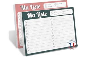 WHINAT - BLOC NOTE & TO DO LIST - " Ma liste " - Votre memo/carnet/organiseur à portée de main - To do list pour planifier, organiser & ne plus rien oublier - Pack 2 carnets - 1 Vert & 1 Rose !