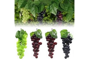 Guador 4 Bunches of Artificial grapes cluster,Artificial Fruit Plastic Fruit faux fruit props Decorative Grapes Christmas Home Kitchen Wedding Party Decoration Grape Cluster Photography Props