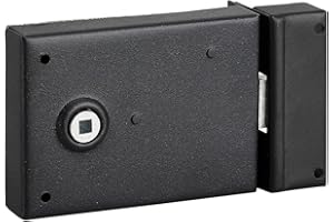 THIRARD - Serrure Horizontale En Applique à Fouillot - Pour Porte Intérieure - Réversible - Pêne 1/2 Tour - Axe 85 mm - Carré 6 mm - 110 x 80 mm - Noir