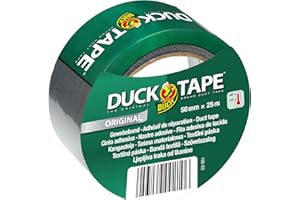 DUCK TAPE original 106-03 – Bande adhésive de tissu – Pour réparer, fixer et renforcer – Dimensions : 50mm x 25m – Couleur argent