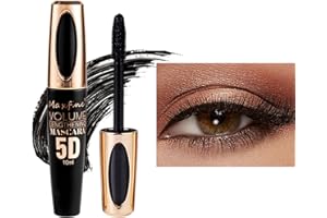 BEAUTY GLAZED Maskara jedwabna 5D z włóknami jedwabnymi, wodoodporna, długotrwała, nie kwitnąca, tusz do rzęs, gruby, kręcony rzęs, wydłużający objętość, szybkoschnący, #01 czarny