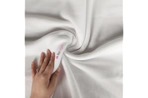 Tia Knight Anti-Pill Polar Fleece Fabric | Soft, Thick & Cuddly Washable Material | 150 cm Wide | Sold by The Metre | 50+ Colours (White)