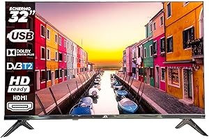 JCL 32HDDTV2023 TV Televisore 32" Pollici HD Ready 720p, Segnale ATV/DVB-T/T2/C/S/S2, 2 x HDMI, USB, Dolby Digital Plus