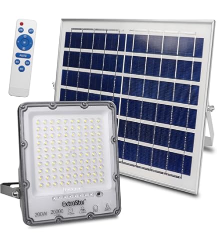 Faretto Solare Esterno 200W 6500K FARO - Con Pannello Solare E Telecomando, IP67, Classe A - Foto 3