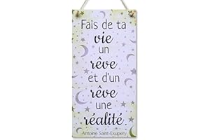 CARISPIBET Fait de la Vie Un rêve | enseignes décoratives enseignes pour la Maison décoration de fête 30 x 15 cm
