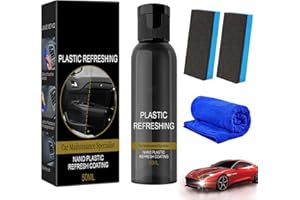 HIDRUO Ultishine Plastic Revitalizing Coating Agent Set, Plastic Refreshing Car Black, Powerful Stain Removal Kit for Car, Nano Plastic Refreshing Coating for Car Quick Restorer (50ML, 1PCS)