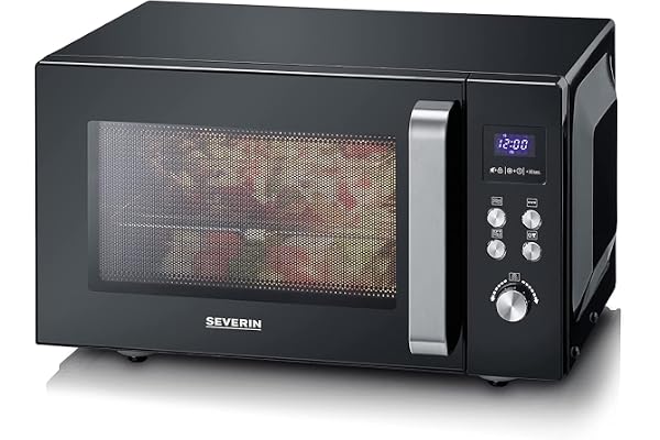SEVERIN Micro-ondes 2-en-1, jusqu'à 1 000 W, Avec fonction gril, Fond plat céramique, Double hauteur de cuisson, Fonction Be-Silent, MW7763
