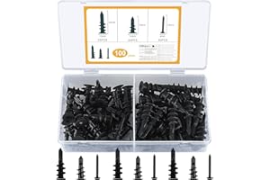 BJBJJIU Kołki rozporowe ze śrubami, kołki do materiałów izolacyjnych, 100 szt. kołków do płyt gipsowo-kartonowych, tworzywo sztuczne ze śrubą z łbem soczewkowym, do mocowania płyt gipsowo-kartonowych, płyt