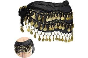 Belly Dance Scarf Dancing Scarf Mage Dancing Belly Belly Bä med 128 guldmynt för orientalisk dans, zumba, yogalektion, lat