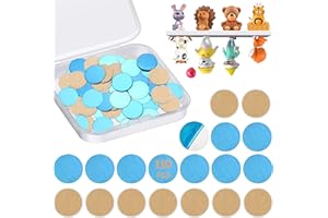 DEVENIRRICHE 110 placas de metal autoadhesivas, base adhesiva para imanes, placa de metal redonda, placas metálicas magnéticas con pegamento, decorar la habitación de los niños con figuras Tonie