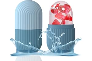 IIQI Moule de glace pour le visage, Beauté du visage Moule en silicone Ice Roller Skin Care Tools, Gua Sha sublime le teint et repulpe les joues roller visage (Bleu)