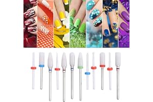 ‎BORDSTRACT BORDSTRACT 12 Stück Nagelbohrer Set, Elektrisches Keramik Polierwerkzeug, Salon Feilen Pediküre, für Maniküren Tote Haut Staub