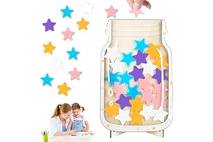 WEILONGB Belohnungsglas mit Sternen für Kinder, Belohnungstabelle für Kinder, Star Reward Jar, Belohnungsgläser für gutes Benehmen für Jungen und Mädchen (Sterne)