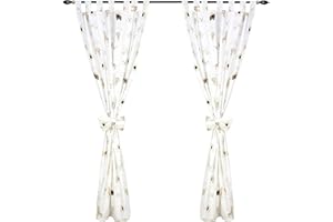 TupTam Cortinas con Trabillas para Habitación Infantil 2, Sabana Beige, c. 155x95 cm