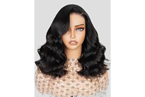 MEGALOOK 5×6 Ready to Go Closure Wig Peluca Cabello Humano 12A Salon-Quality Glueless Wigs Human Hair Pre Cut Lace Loose Body Wave Wig Human Hair 220% Density Pre Plucked Bleached Tiny Knots 16 Inch