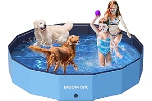 ‎MEOWANT Meowant Hundeschwimmbecken, Faltbares Großes Hundebecken, Haustierbadebecken, Tragbare rutschfeste Hundebadewanne Im Innen- Und Außenbereich (180 x 30 cm)