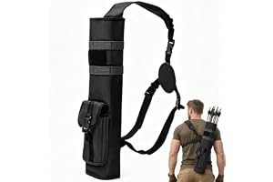 FARYODI Ryggkoger Back Pack traditionell koger för pilar bågskytte ryggpil koger för recurve & compound båge jakt målövningar, justerbar att öva på jakt skjutskivor