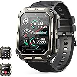 Smartwatch Herren Militär mit Telefonfunktion ,1,83'' Display wasserdichtes IP68 aktivitätstracker fitness tracker mit Schlaf