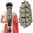TEMPERIA (4pcs) Gajra for Hair Bun - Jasmine Flower for Hair - Juda Hair Accessories for Women - Artificial Scented Fake Mogra Band - Premium & Voluminous (DN02)