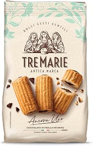 TRE MARIE - Cioccolato in Frolla Krumiro Ricetta Tradizionale con Farina Macinata a Pietra e Cuore Croccante di Cioccolato Fondente Confezione da 315g