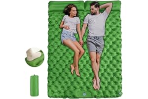 VICHIRSKIT 2 Personnes Ultra Léger Camping Auto-gonflant pour Matelas avec Pompe à Pied et Coussin, Camping, Trekking, Randonnée, Sac Dos, 120 x 200 CM