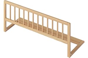 ‎BELLABINO Bellabino Yuna Rausfallschutz – Kinder Bettschutzgitter 90 cm breit – aus Kiefer Massivholz Natur – klappbares Bettgitter für Kinderbett & Reisen – vormontierter Fallschutz für Kleinkinder & Babys