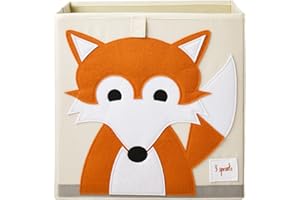 3 Sprouts, Children's Storage Box with Lid, Toy Box for Kallax Shelves, Box for Toy Storage, Children's Storage Box, Children's Room, Storage Boxes for Toys - Fox