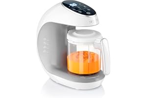 Sweety Fox - Wielofunkcyjny robot do posiłków dla niemowląt 7 w 1 – parowar, mikser, puls, automatyczne czyszczenie, sterylizator butelek, podgrzewacz kubków, rozmrażanie – podgrzewacz do kaszek.