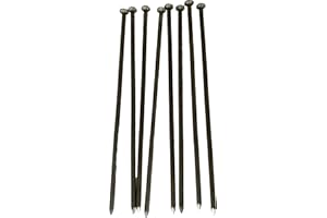 STARKPRO 8Stk. Schnurnagel Gartennagel | 350mm Länge – 8mm | Bodenanker Garten-Nagel für Gartenbau Absteckung BAU | Gerade Form – 17mm Kopf