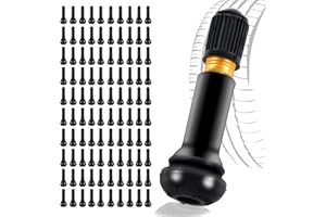 Valve Pneu Voiture Funmo 100 PCS Valves Pneu Universal Valve Tubeless Capuchon Valve Auto Valve Tubeless Pneu Valves en Caoutchouc Snap-in Jantes pour la Plupart des Voitures, Motos, etc (Noir TR414)