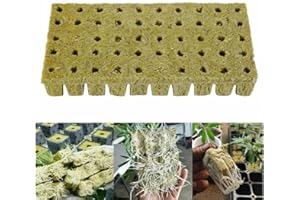 QOXEZY Rockwool Grow Cubes, Hydroponic Growing Greenhouse Soilless Cultivation Mini Compress Base Stonewool Starter Cubes ，for Plants Starting/Root Cuttings-50pcs