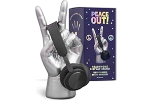 Luckies of London | Kopfhörerständer | Frieden Aus Headset-Ständer & Kopfhörerhalter | Kabelmanagement-Schreibtisch-Organizer Oder Handförmiger Schmuck-Organizer | Silbernes Schreibtischzubehör