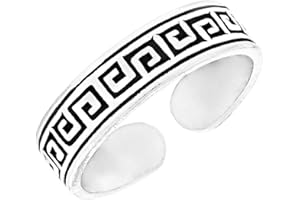 81stgeneration Anello per Dita dei Piedi in Argento Sterling con Chiave Greca | Gioielli per Piedi in Stile Greco Antico per le Donne | Anelli Regolabili Midi per Mignolo