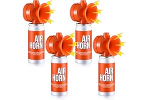 ElectricWise 4 Pack Air Horn 1.4oz, 122dB Loud Air Horns for Safety, Heard Up to 1/2 Mile Away, Small Boat Marine Horn Can, Meet US Coast Guard, Emergency Use for Marine Boating