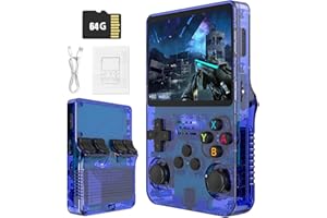 Prede Retro Portable Game Console R36S-avec Système Linux Open Source, 21 000 Jeux Classiques, Écran IPS De 3,5 Po, 64 Go/128 Go, Mini Console De Jeu Portable-Blue||64GB