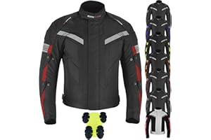 REXEL MOTORBIKE WEARS Chaqueta de motocicleta impermeable CE Armour textil Cordura chaqueta con protectores Moto Biker Rider Racing Riding Jacket para hombre