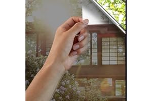 DDGAO Privacy Window Film One Way Reflective Adhesive Window Film Anti UV Heat Control Sun Blocker Privacy Protection Glass Tint Sticker