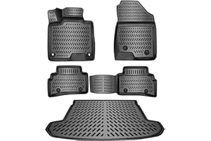 ELMASLINE Tapis en Caoutchouc 3D + Bac de Coffre pour Hyundai Tucson 2021–2025 | Bords Hauts | Non Compatible avec Plug-in Hybrid ! | Modèles sans Caisson de Basses