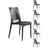 MOBETTO 6 Adet Rattan Kahve Sandalye/Balkon-Bah&ccedil;e-Teras