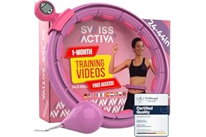 Swiss Activa+ Infinity Hoop with Weight Ball with Counter – 60-112 cm Smart Hula Hoop that Never Falls – Infinity Hoop – Fitness Hula Hoop – Fitness Hoop Hula Hoop with Ball –Smart Hoola Hoop