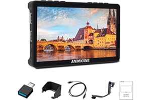 ANDYCINE A6 MAX 6 Zoll Kamera Monitor 4K 3D LUT DSLR Field Touchscreen 450 nits 1920x1080 FHD USB Type-C 5V IN DC 8.4V Out 12V IN mit Tilt Arm F970 Platte für Wireless Transmission