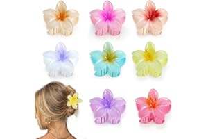 COOLON 8 Pcs Flower Hair Clip, Non slip Flower Claw Clips, Strong Hold big Hair Clips Women Girls, Claw Clip for Medium Thick Hair Styling Accessories