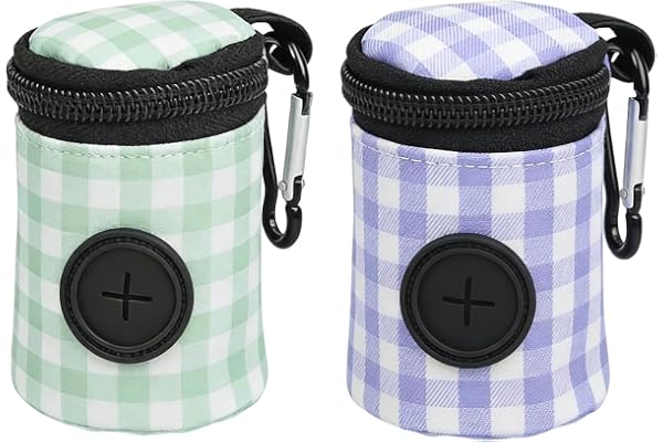 2 stycken dispenser med nät bajspåsar, mjuk hundbajspåse med karbinhake, praktisk hållare för hundbajspåsar, perfekt för promenader, löpning och vandring med hund, färger grön och