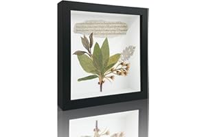 VUVUZULA 3D Bilderrahmen zum Befüllen Schwarz Objektrahmen 20x20cm Bilderrahmen Tief 3D Rahmen Tiefer Bilderrahmen Quadratisch