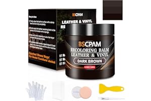 BSCPAM Dark Brown Leather Recoloring Balm,8.5oz Leather Sofa Scratch/Stain Remover,Leather Repair kit for Vinyl Furniture and Car Interior,Leather Dye Paint for Scratched and Faded,Leather Color Restorer