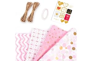 Pink Gift Wrapping Paper Birthday Wrapping Paper Recycled Gift Wrap Paper Set Pink Gift Wrapper Perfect for Birthday, Baby Shower Wedding -19.69x27.56Inches included Sticker and Tape