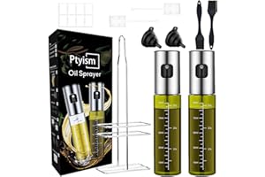 Ptyism 2 Pièces Spray Huile(Protection UV Avec support/Accessoires) Oil spray,Pshit vide pour huile丨pchit Pour huile d'huile Pour friteuse à air chaud,Salade, Grillade, cuisson, gadgets de Cuisine.