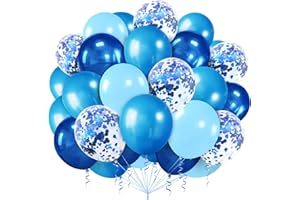 GHOIETV Balloons Blue, Pack of 100 Balloons Blue, Confetti Helium Balloons, Dark Blue, Light Blue Latex Balloon for Boys, Birthday Decoration, Baby Shower, Wedding